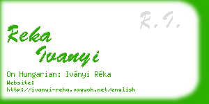 reka ivanyi business card